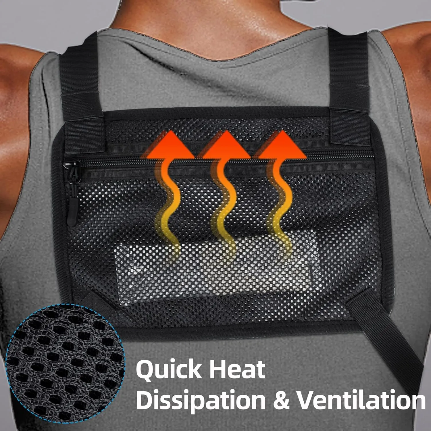KINGSLONG Running Chest Pack, Lightweight Running Vest Water Resistant Chest Bag with Phone Holder for Workouts, Running Backpack for Men Women