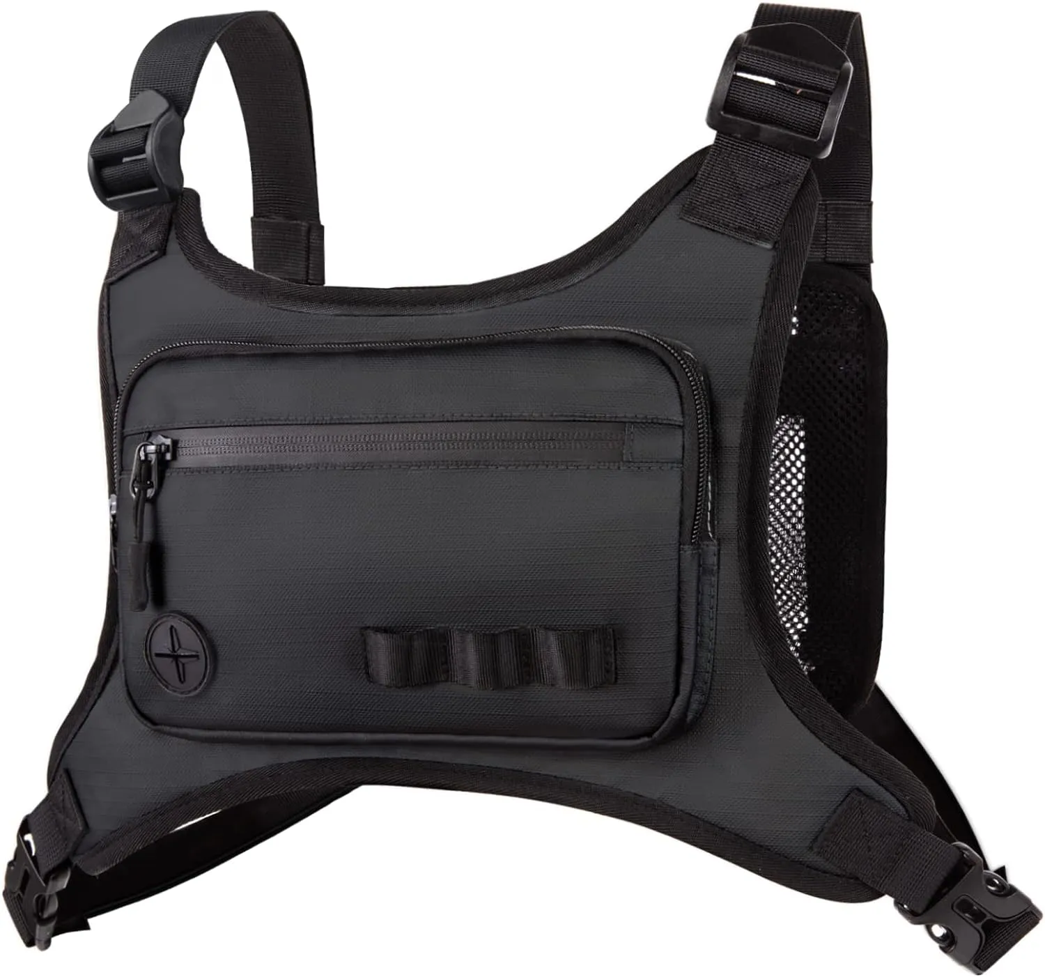 KINGSLONG Running Chest Pack, Lightweight Running Vest Water Resistant Chest Bag with Phone Holder for Workouts, Running Backpack for Men Women