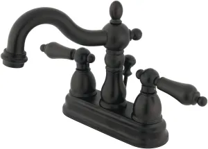 Kingston Brass KB1605AL Heritage 4-Inch Centerset Lavatory Faucet with Metal Lever Handle, Oil Rubbed Bronze