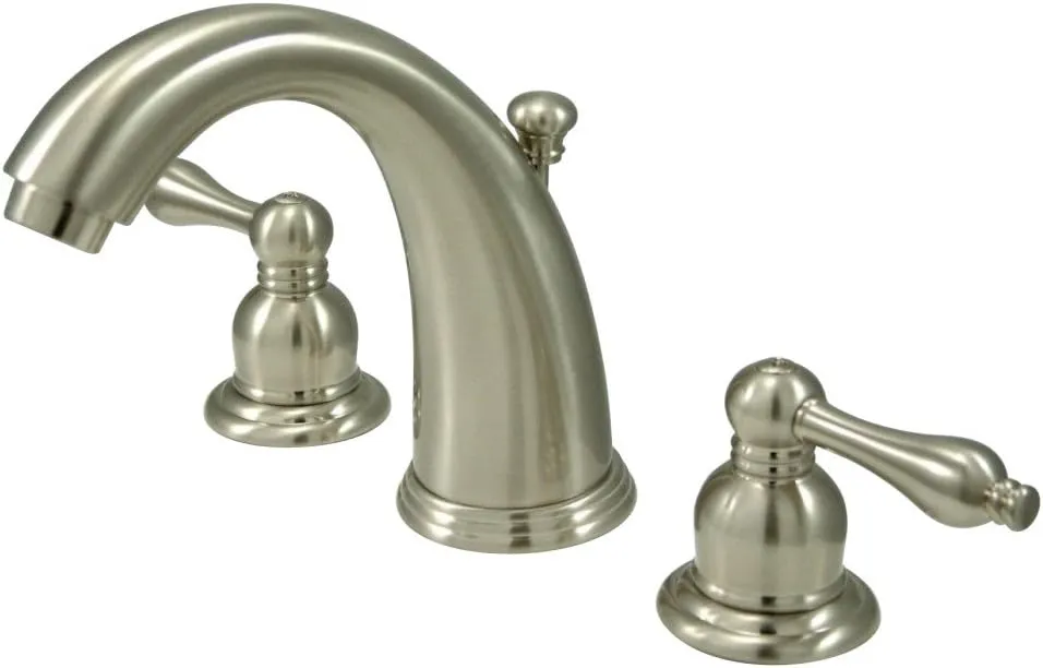 Kingston Brass KB988AL Victorian Widespread Lavatory Faucet with Metal lever handle, Brushed Nickel