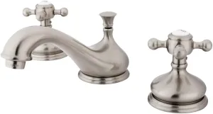 Kingston Brass KS1168BX Vintage Widespread Lavatory Faucet with Metal Cross Handle, Brushed Nickel,8-Inch Adjustable Center