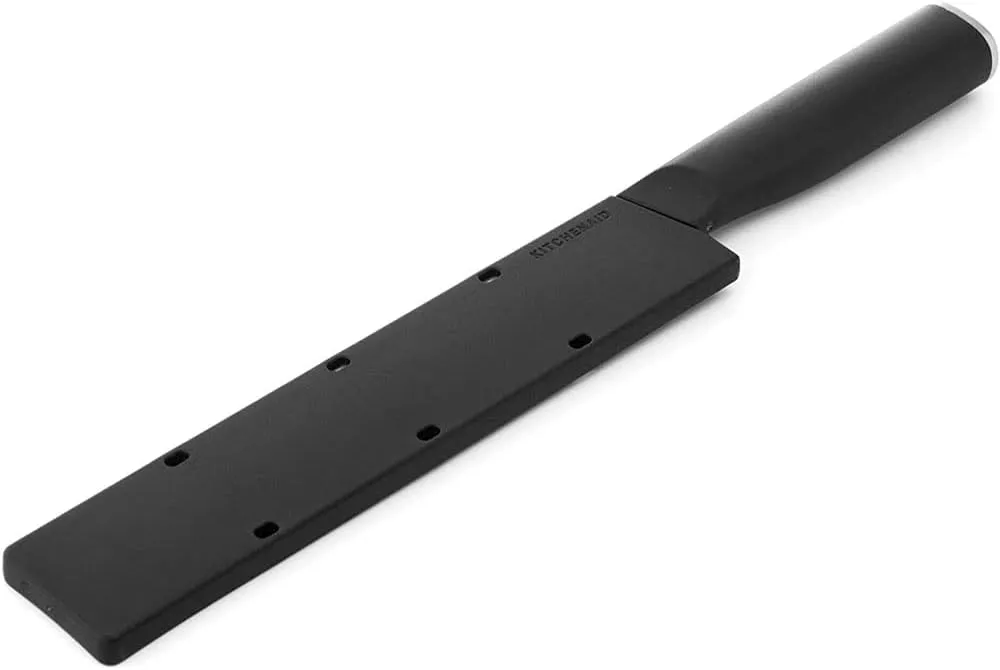 KitchenAid Classic Slicing Knife with Custom Fit Blade Cover, 8 inch, Sharp Kitchen Knife, High Carbon Japanese Stainless Steel Blade, Black