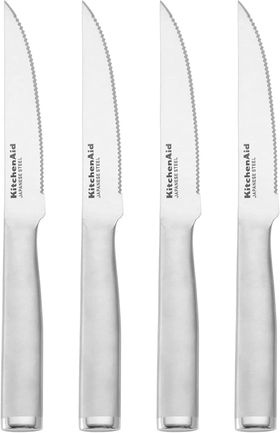 KitchenAid Gourmet Forged Steak Knife Set, High-Carbon Japanese Stainless Steel, 4 Piece, Brushed