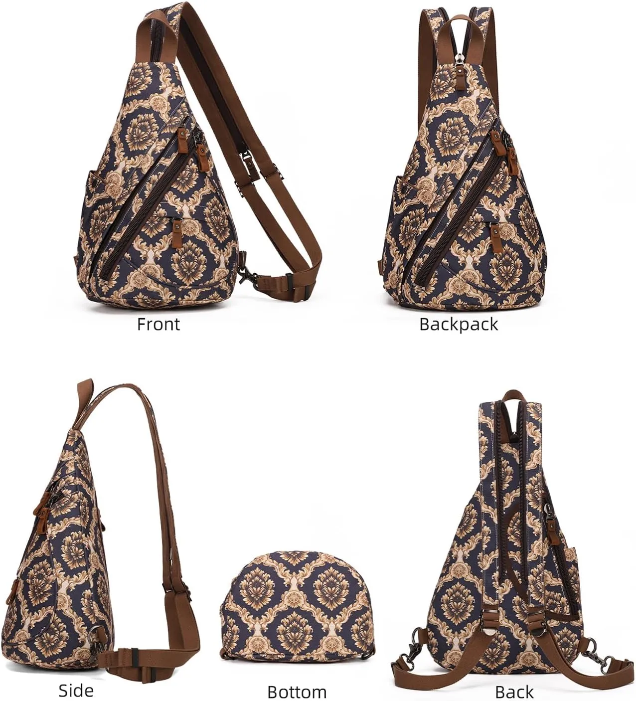 KL928 Canvas Sling Bag - Small Crossbody Backpack Shoulder Casual Daypack Rucksack for Men Women