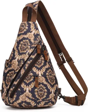 KL928 Canvas Sling Bag - Small Crossbody Backpack Shoulder Casual Daypack Rucksack for Men Women