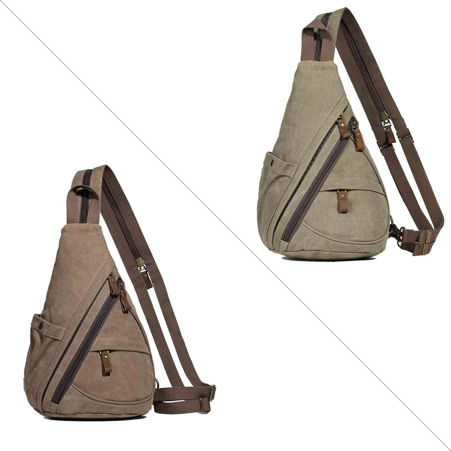 KL928 Canvas Sling Bag - Small Crossbody Backpack Shoulder Casual Daypack Rucksack for Men Women(Large Version)
