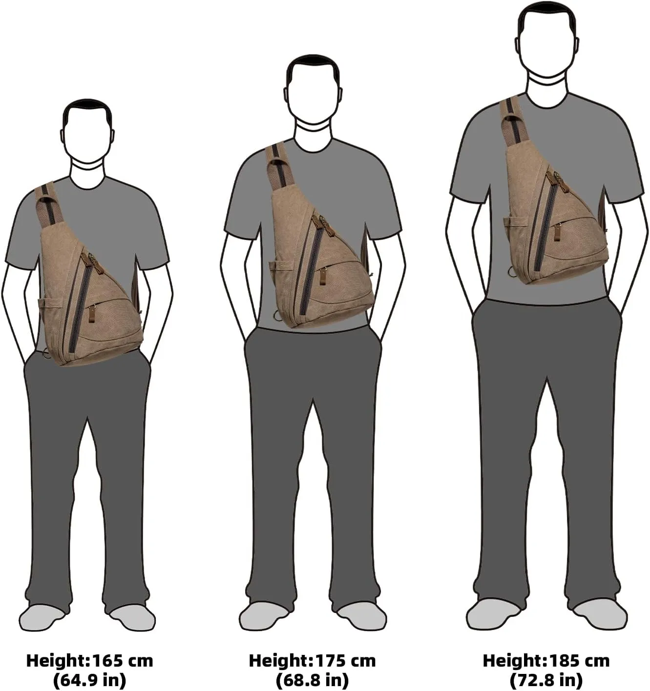 KL928 Canvas Sling Bag - Small Crossbody Backpack Shoulder Casual Daypack Rucksack for Men Women(Large Version)