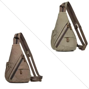 KL928 Canvas Sling Bag - Small Crossbody Backpack Shoulder Casual Daypack Rucksack for Men Women(Large Version)