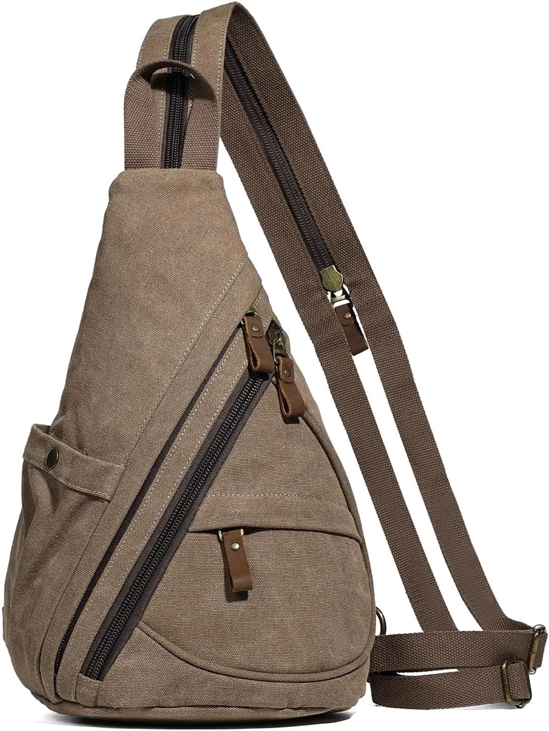 KL928 Canvas Sling Bag - Small Crossbody Backpack Shoulder Casual Daypack Rucksack for Men Women(Large Version)