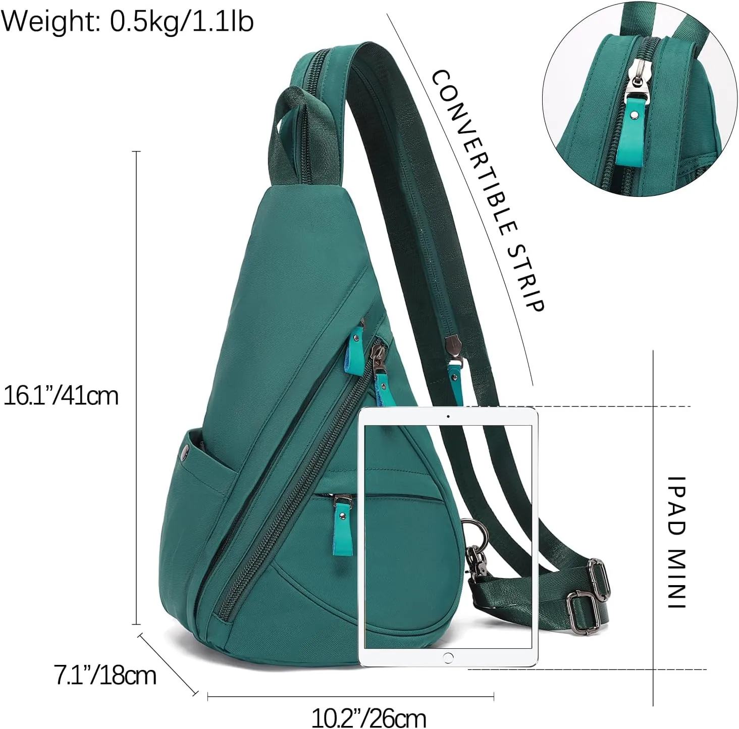 KL928 Nylon Sling Bag - Small Crossbody Backpack Shoulder Casual Daypack Multipurpose Rucksack for Men Women