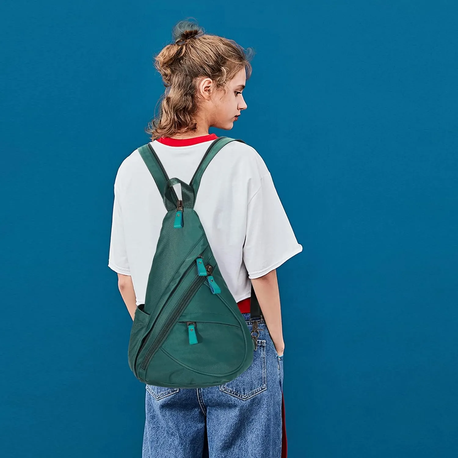 KL928 Nylon Sling Bag - Small Crossbody Backpack Shoulder Casual Daypack Multipurpose Rucksack for Men Women