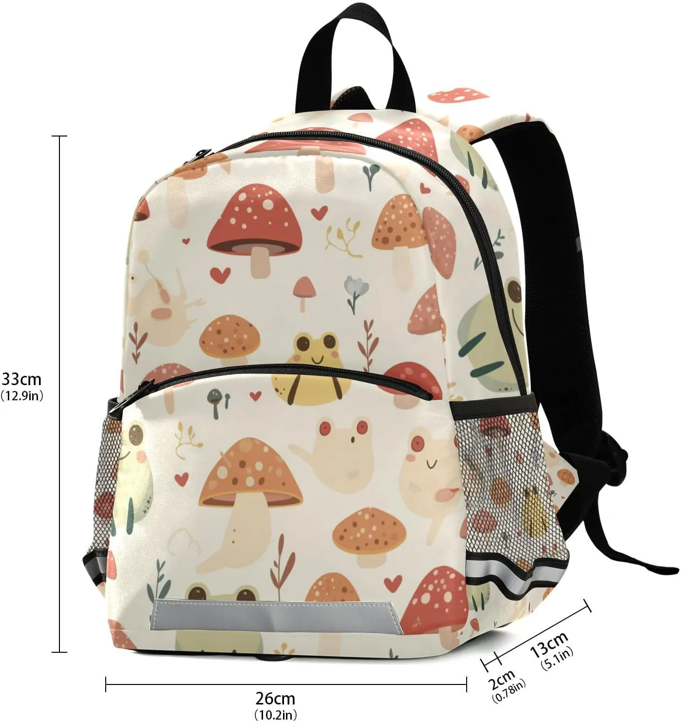 KLL Cute Backpack for Kindergarten Cute Frogs and Personalized Mushrooms Smoke Cute Travel Back Pack School Bag