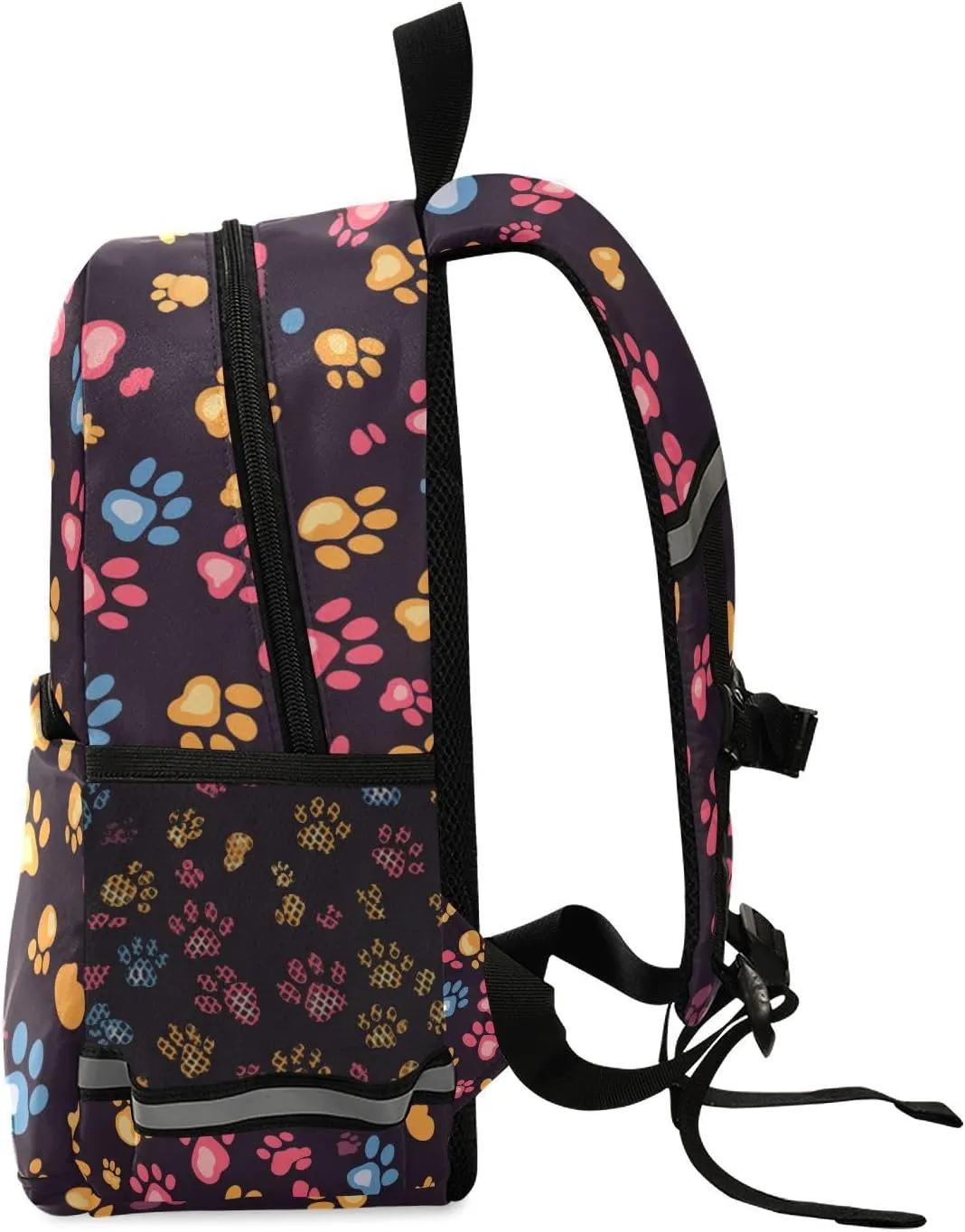 KLL Mini Toddler Backpacks Cute Paws Print Pitch Black Cute Travel Back Pack Bookbags for School
