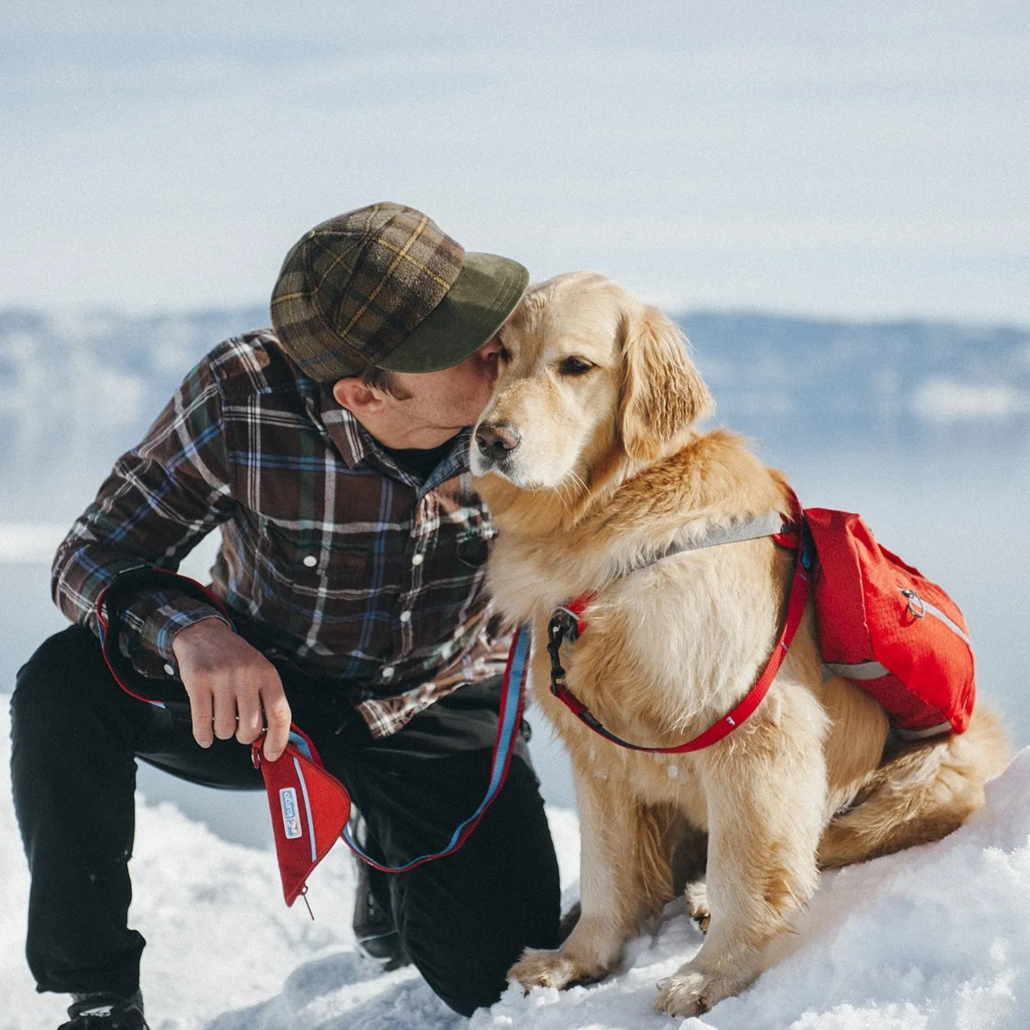 Kurgo Big Baxter Dog Backpack, Dog Saddlebag, Dog Pack, Adjustable Saddlebag for Hiking, Walking, Running, Camping, Chili Red/Barn Red