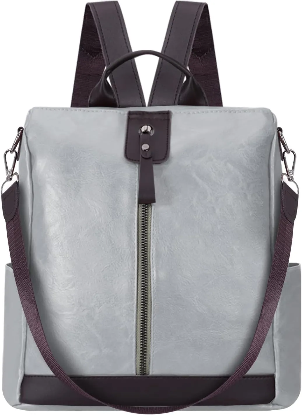 Ladies Anti-Theft Leather Backpack Women Vintage Shoulder Bag Travel Rucksack Womens Casual Daypacks Working Bags Multi Pocket Soft Leather Lightweight 20L