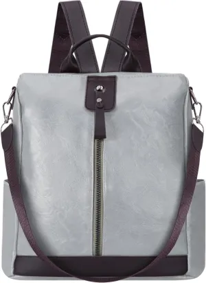 Ladies Anti-Theft Leather Backpack Women Vintage Shoulder Bag Travel Rucksack Womens Casual Daypacks Working Bags Multi Pocket Soft Leather Lightweight 20L