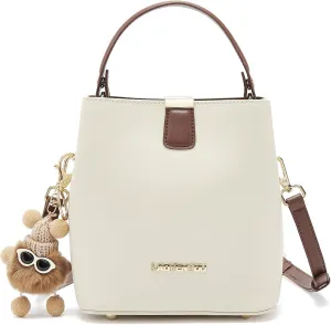 LAORENTOU Small Fabric Bucket Top-handle Crossbody Bag for Women Satchel Trendy Handbags Canvas