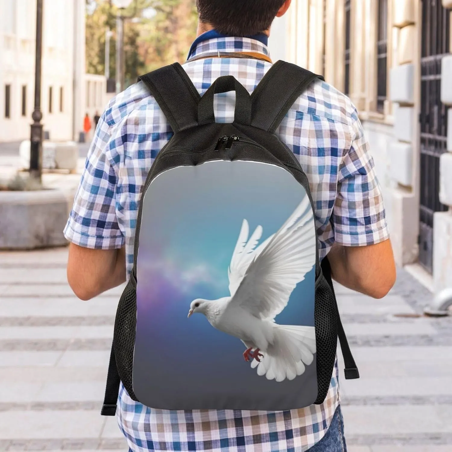 Laptop Backpack 16.1 Inch with Compartment Peace Dove Laptop Bag Lightweight Casual Daypack for Travel