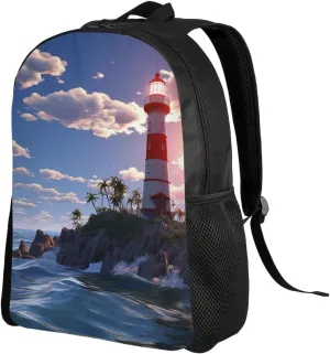 Laptop Backpack Carry On Travel Backpack Navigation Lighthouse Computer Bag Casual Daypack for Men Women