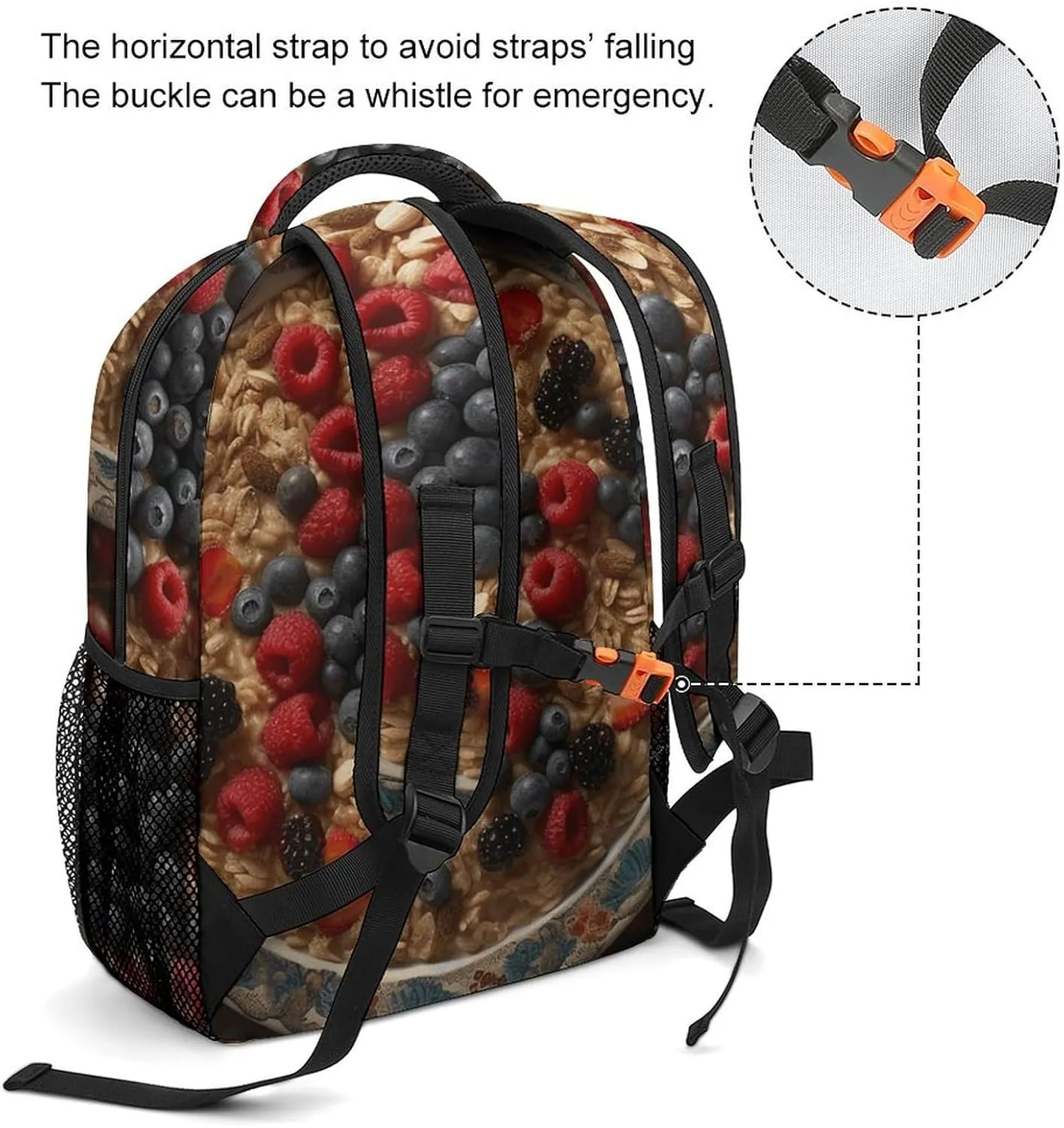Laptop Backpack for Men Women Lightweight Daypack with Compartment Rucksack Fruity Oatmeal Laptop Bag