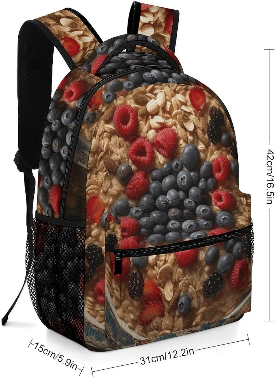 Laptop Backpack for Men Women Lightweight Daypack with Compartment Rucksack Fruity Oatmeal Laptop Bag