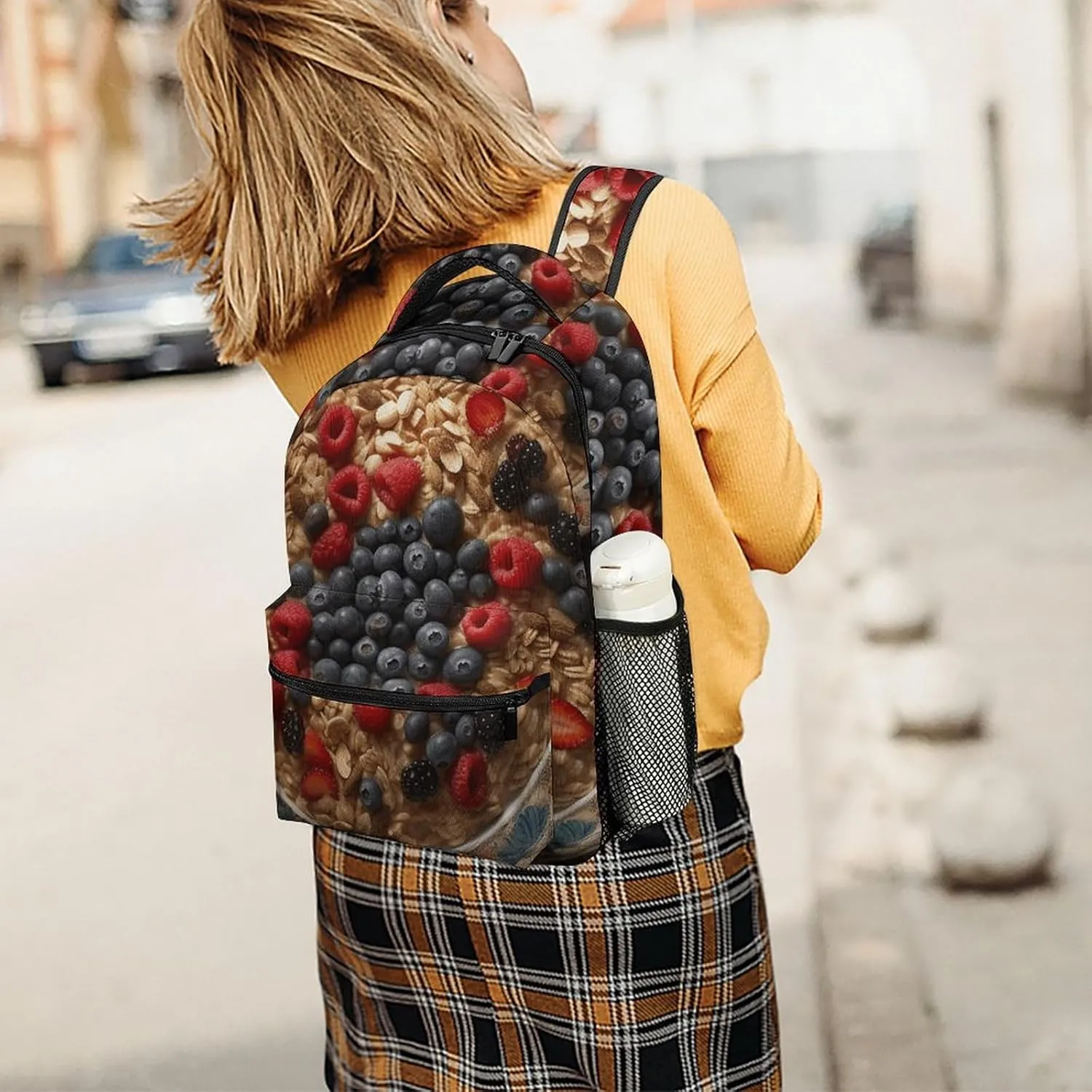Laptop Backpack for Men Women Lightweight Daypack with Compartment Rucksack Fruity Oatmeal Laptop Bag