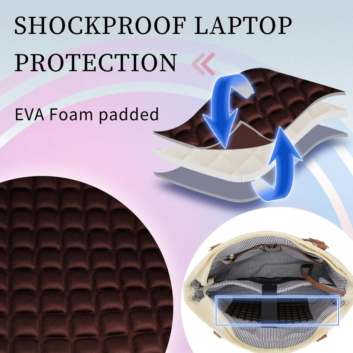Laptop Tote Bag for Women, 15.6 Inch Computer Shoulder Bag Teacher Work Bag Travel Purse with Small Pouch VONXURY