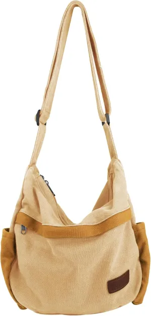 Large Canvas Messenger Bag with Multiple Pockets for Men and Women, Crossbody Shoulder Tote Hobo Laptop Bag