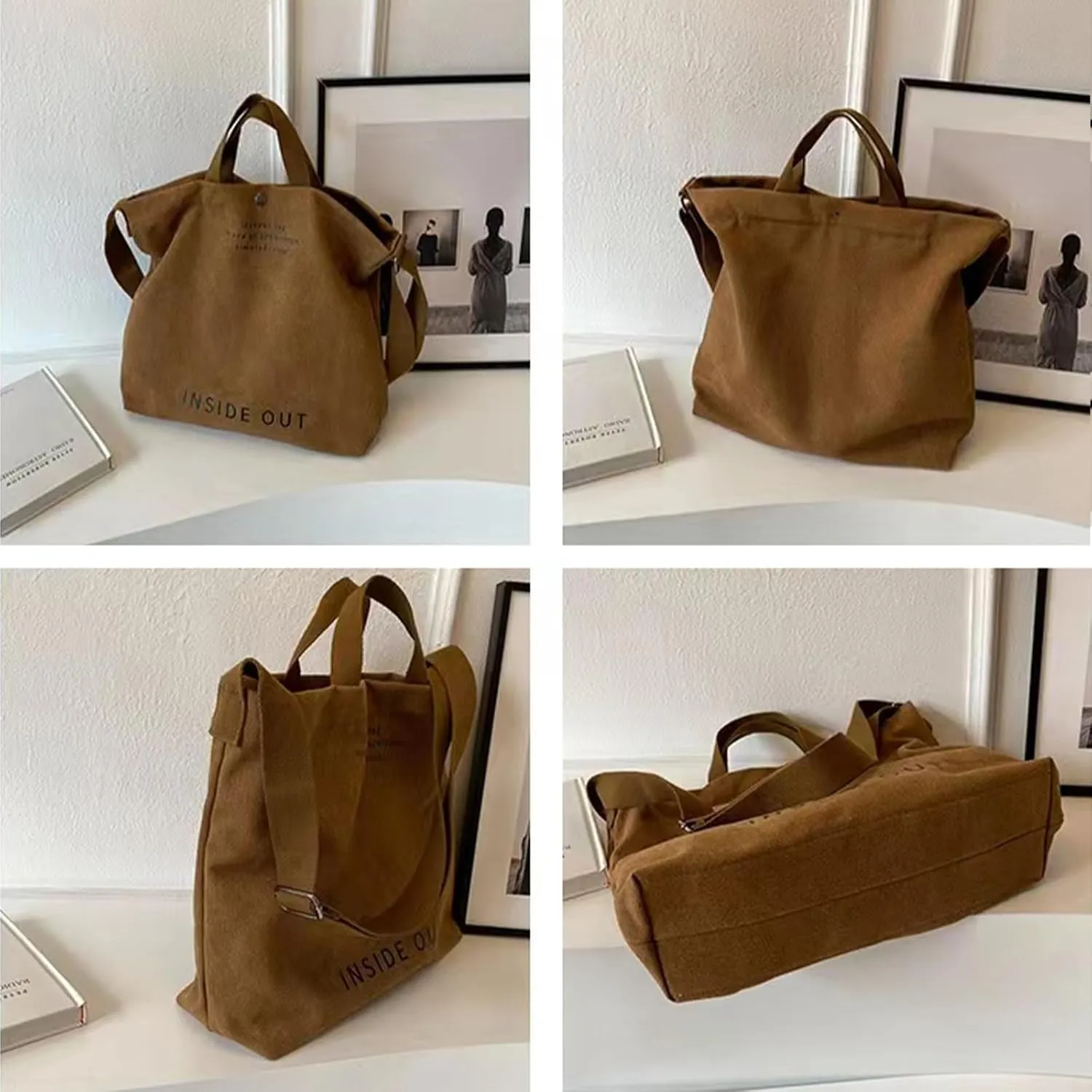 Large Canvas Tote Bag For Women Handbags Casual Shoulder Bag Crossbody Top Handle Bag Cross-body Handbags
