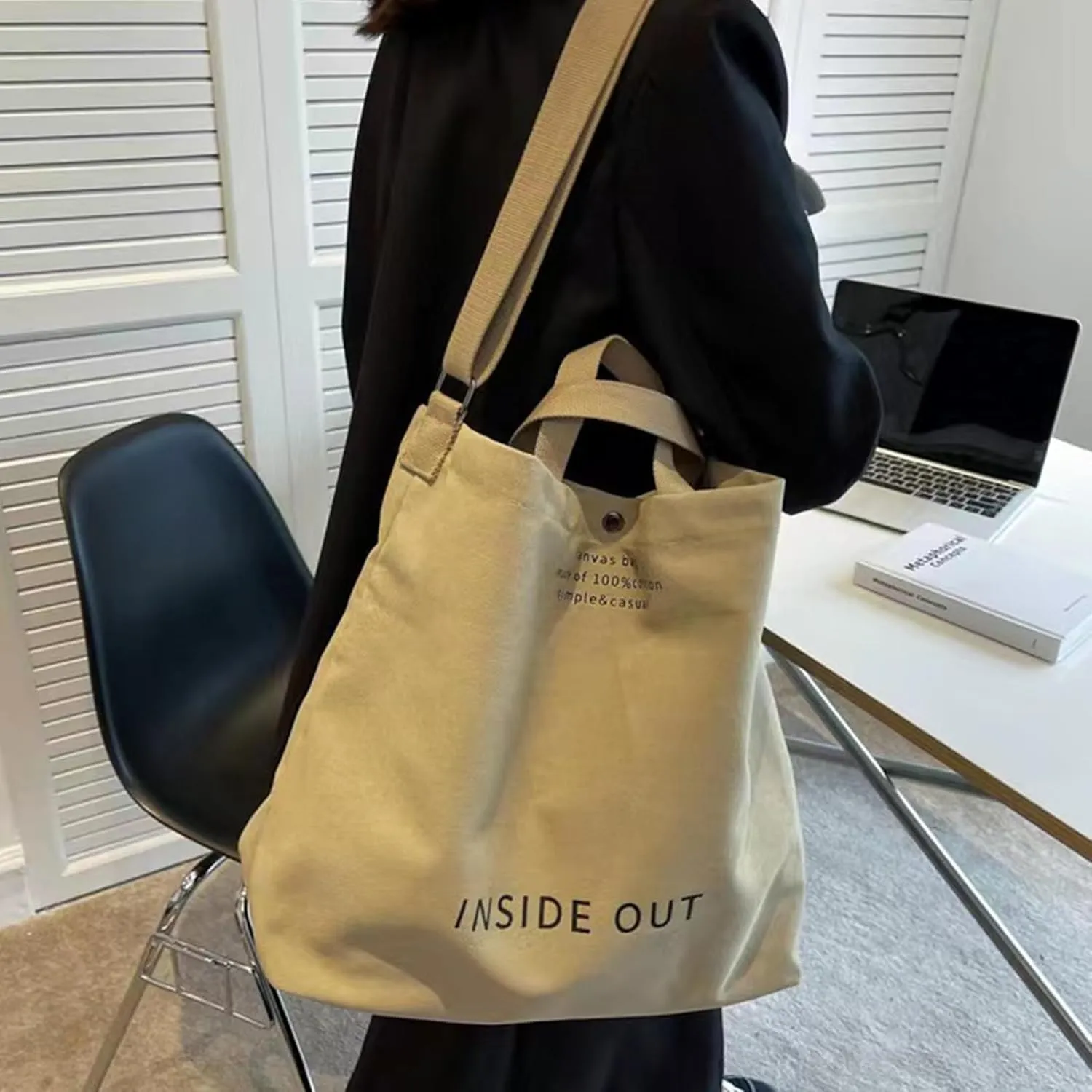 Large Canvas Tote Bag For Women Handbags Casual Shoulder Bag Crossbody Top Handle Bag Cross-body Handbags