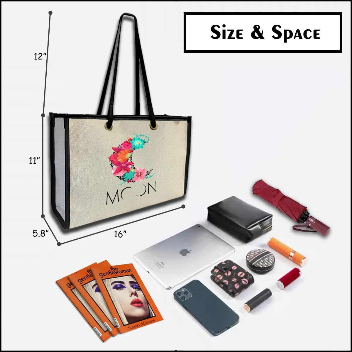 Large Canvas Tote Bag,Wife Friend Couples Bride Bridal Shower Mom Grandma Personalized Gifts