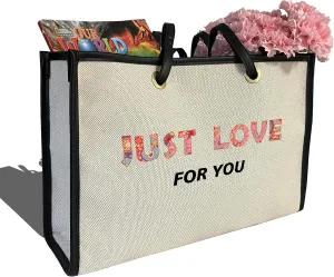 Large Canvas Tote Bag,Wife Friend Couples Bride Bridal Shower Mom Grandma Personalized Gifts