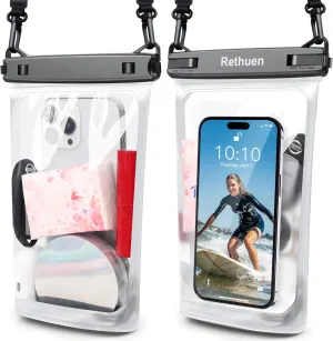 Large Floating Waterproof Phone Pouch, Cell Phone Dry Bag for iPhone 16 15 14 13 12 Pro Max Galaxy S24 S23 S22 All Phones, Float Water Proof Bag for Beach Water Park (Frosted   Frosted)
