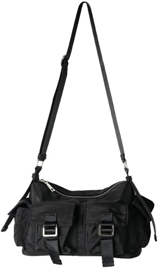 Large Nylon Hobo Tote with Multi Pockets Shoulder & Crossbody Messenger Top-Handle Handbag Purse for Women