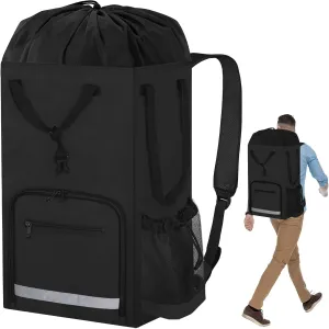Laundry Bag Backpack,Extra Large Portable Freestanding Laundry Basket for College Dorm Essentials with Padded Shoulder Straps