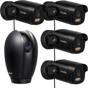 LaView Security Indoor Camera & Outdoor Camera 4 Pack, Camera Outdoor with Color Night Vision, IP66 Waterproof, Indoor Camera HD 1080P Motion Detection, Include 2 SD Cards, Two-Way Audio