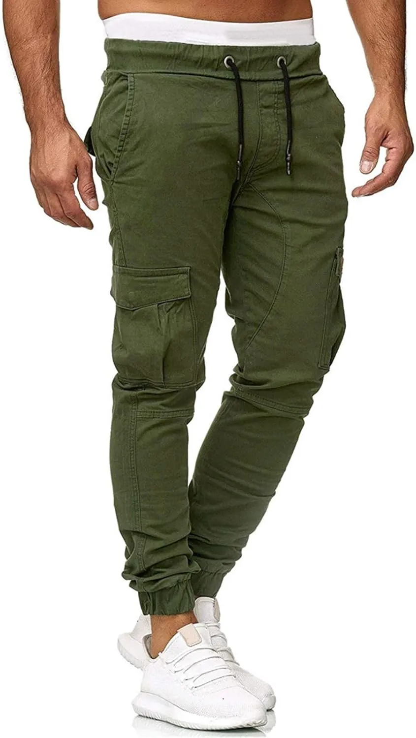 LCMTWX Mens Hiking Pants Elastic Casual Sport Joggings Solid Sweatpants Pockets Men's Casual Pants Men Joggers Mens Joggers