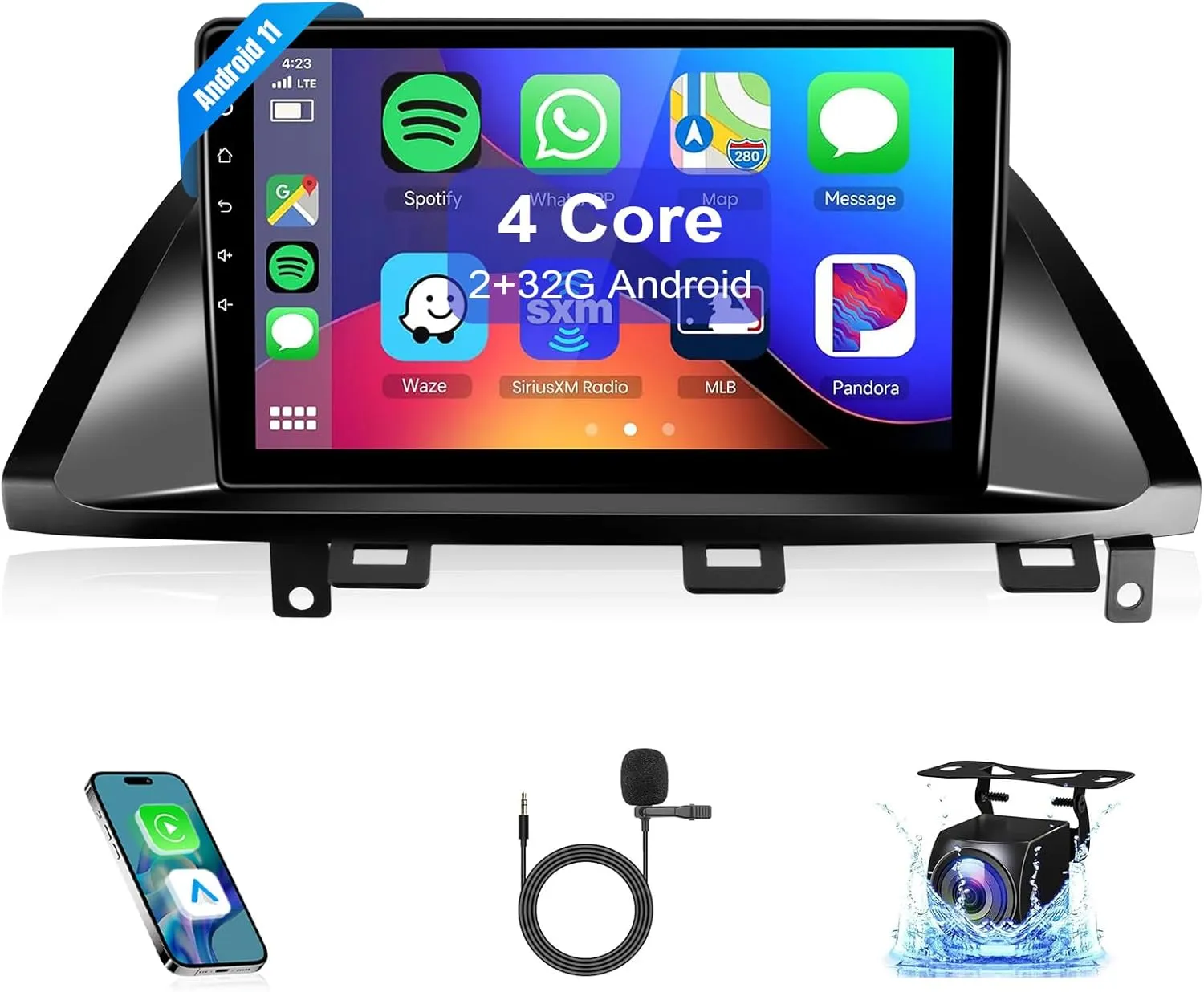 Leadfan Car Radio for Honda Odyssey 2005 2006 2007 2008 2009 2010 Stereo with Wireless Carplay Android Auto, 10.1'' HD Touchscreen Buit-in WiFi Bluetooth GPS Navigation SWC Backup Camera Microphone