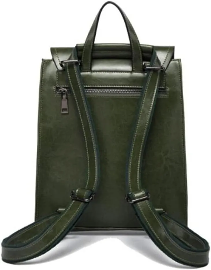 Leather Backpack Travel Bag Women Daypack Hiking Backpacks, Black, One Size