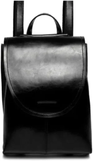 Leather Backpack Travel Bag Women Daypack Hiking Backpacks, Black, One Size