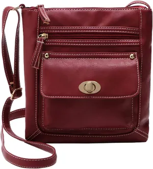 Leather Crossbody Bags for Women Ladies Fashion Solid Color Leather Large Capacity Adjustable Shoulder Belt