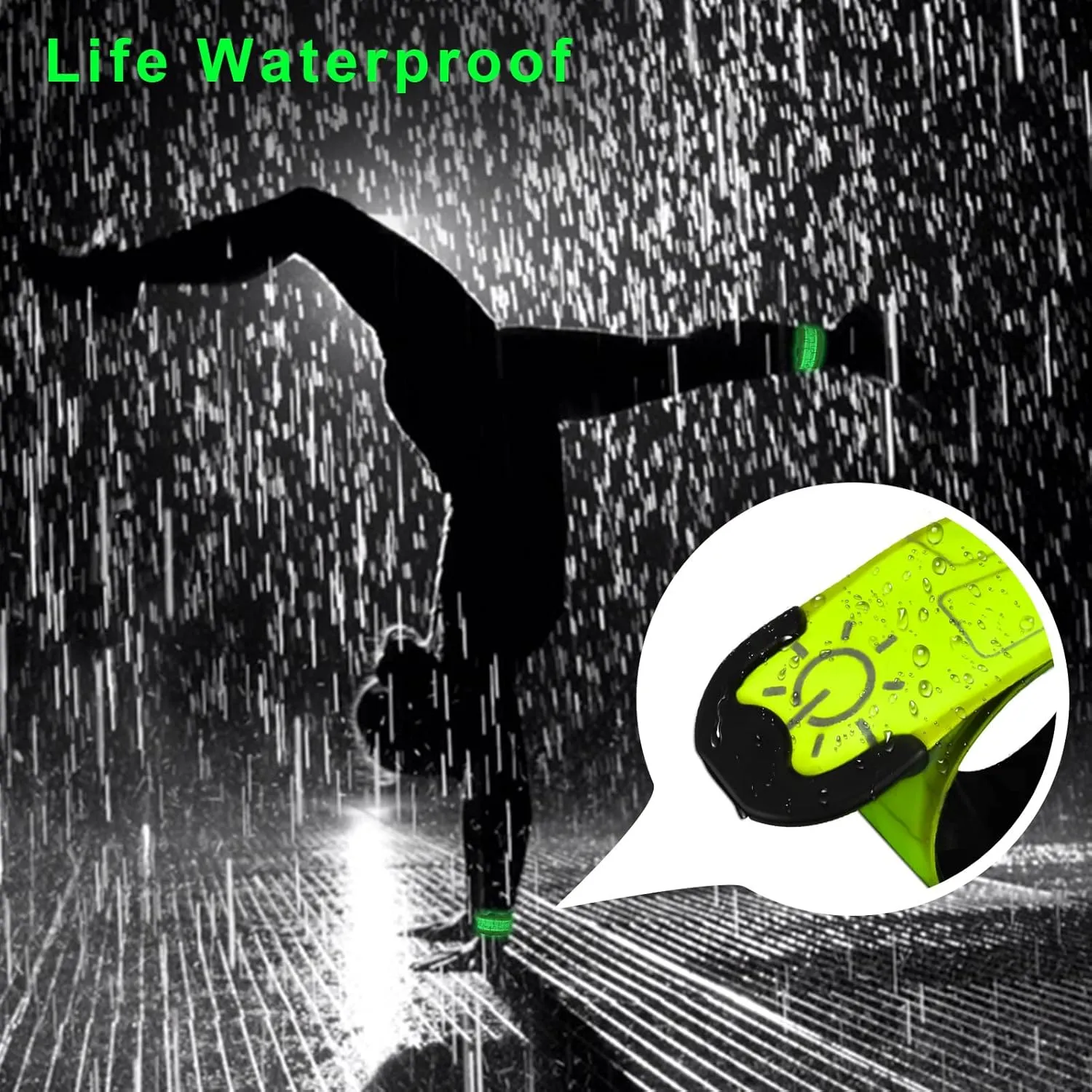 LED Safety Wristband Lights - 2 Pack Rechargeable Light Up Arm Ankle Band Kids Magic Slap Glow Bracelets Reflective Belt High Visibility for Night Cycling Walking Joggers Running Gear