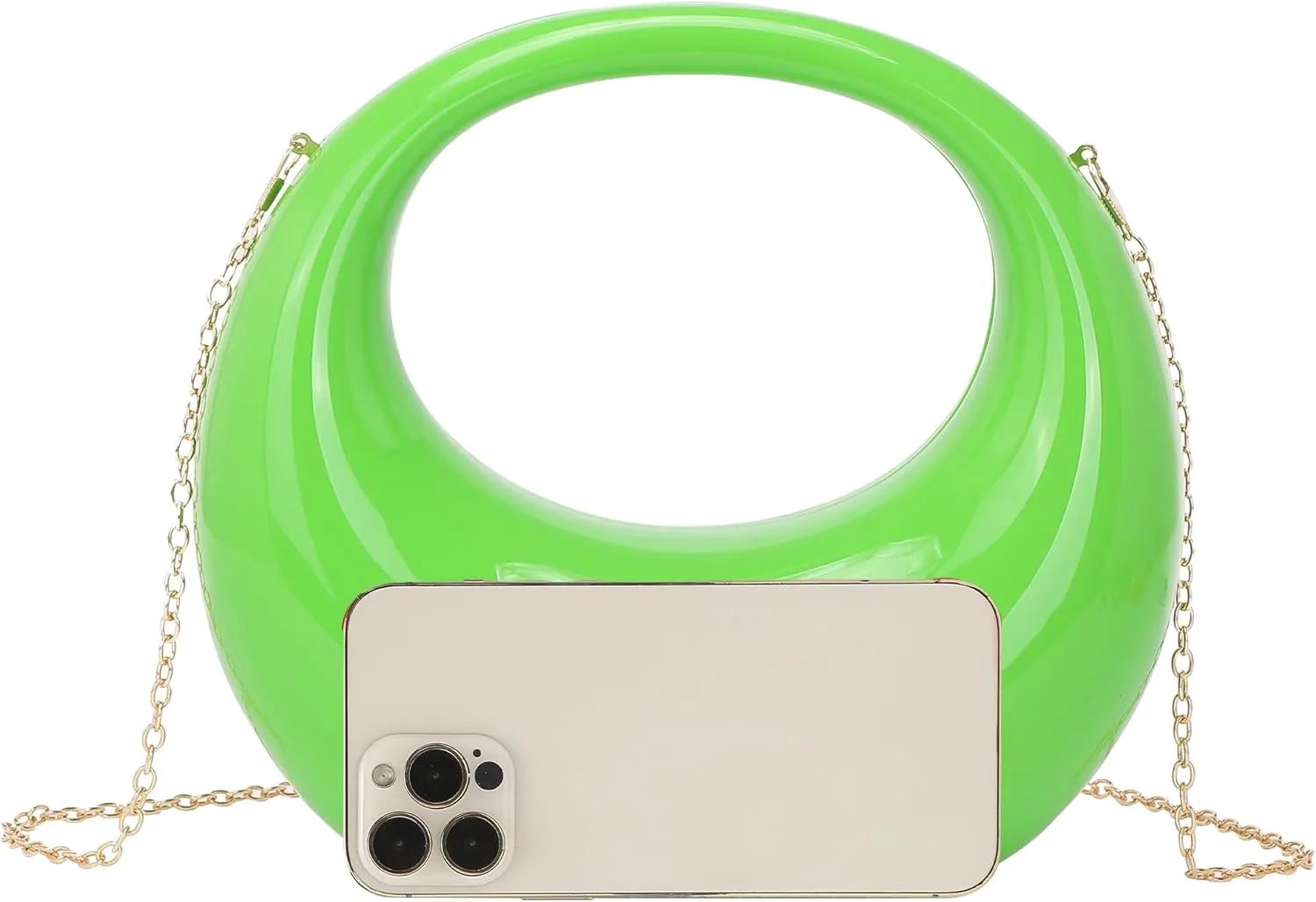 LETODE Acrylic Clutch Purses for Women Evening Handbag Top-handle Moon Hobo Bag