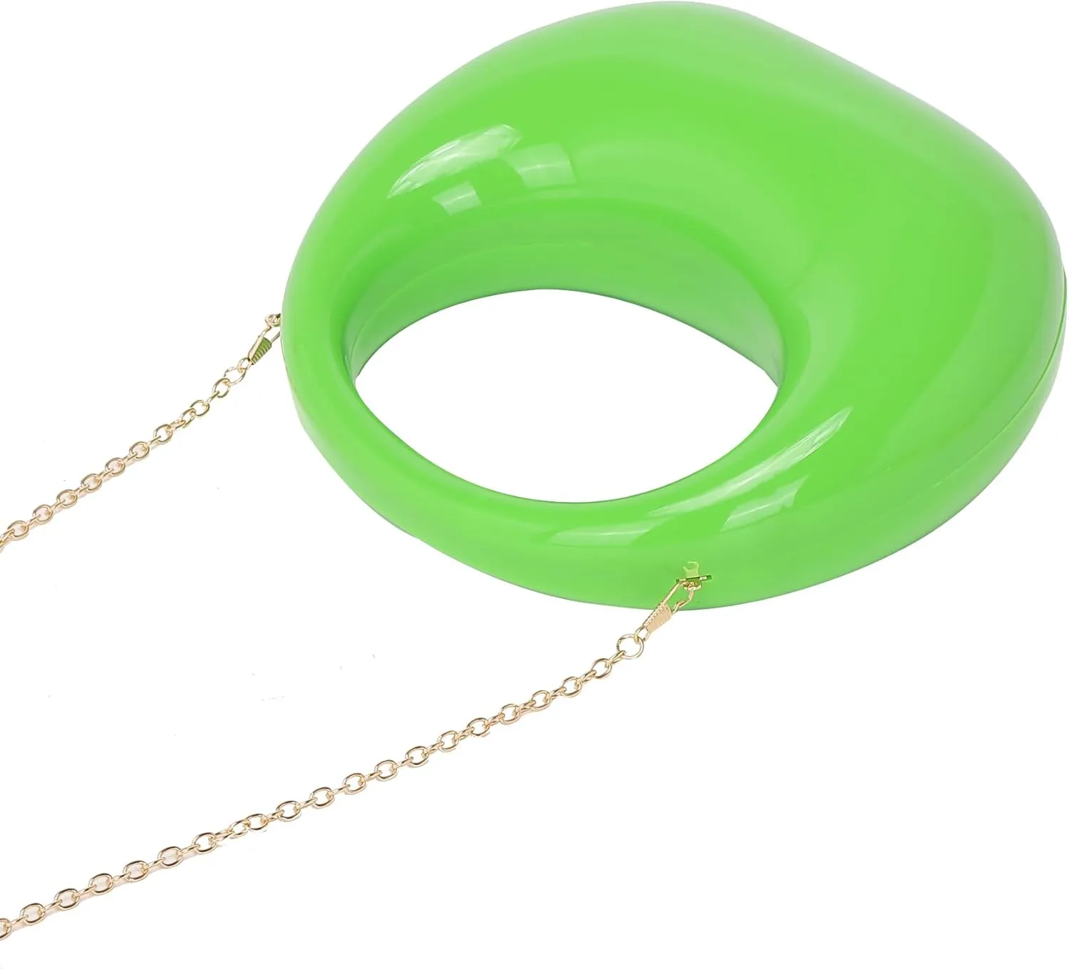 LETODE Acrylic Clutch Purses for Women Evening Handbag Top-handle Moon Hobo Bag