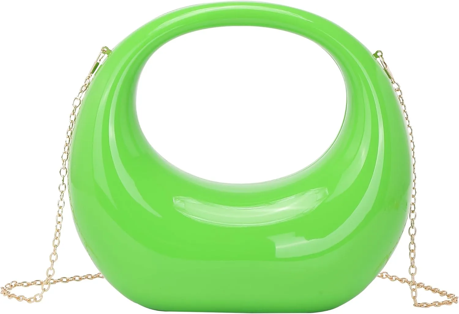 LETODE Acrylic Clutch Purses for Women Evening Handbag Top-handle Moon Hobo Bag