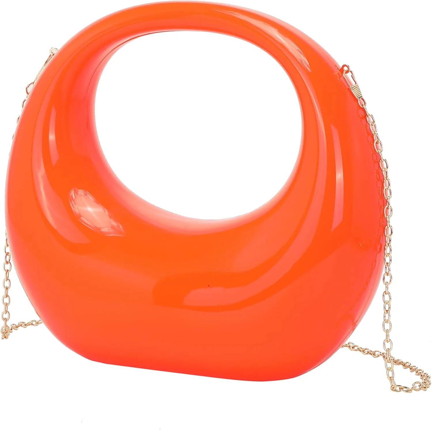 LETODE Acrylic Clutch Purses for Women Evening Handbag Top-handle Moon Hobo Bag