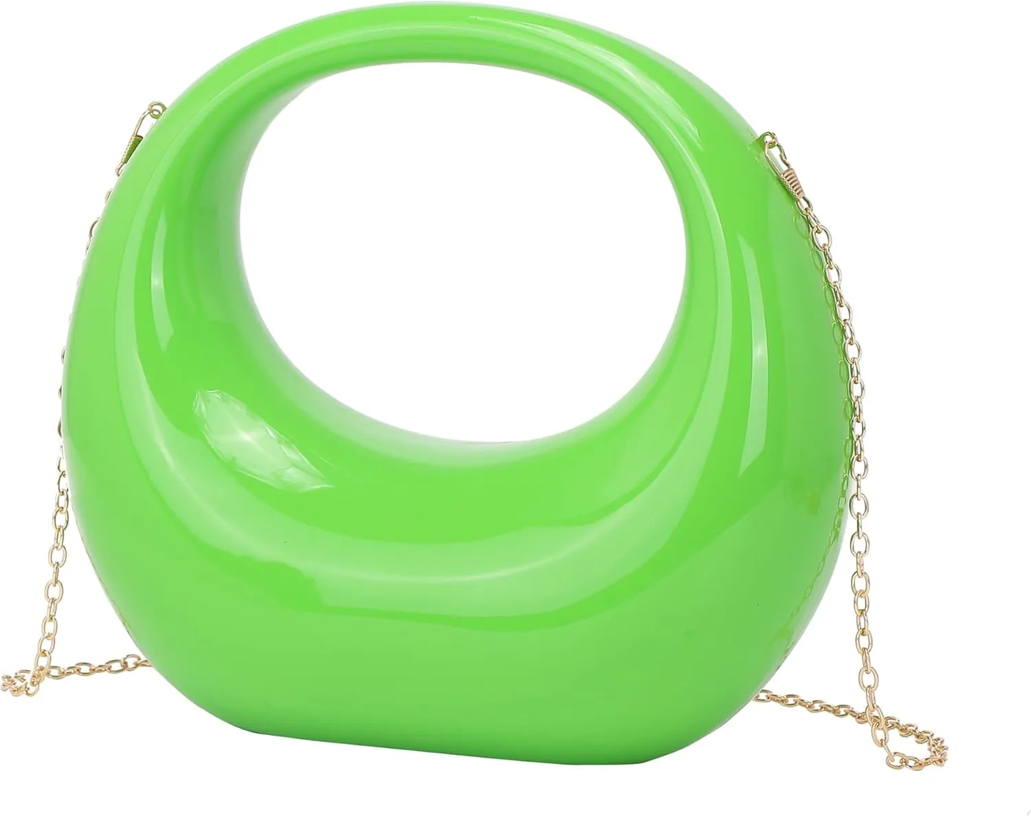 LETODE Acrylic Clutch Purses for Women Evening Handbag Top-handle Moon Hobo Bag