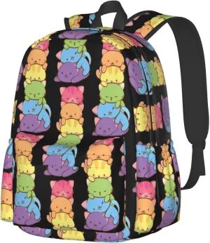 Lgbt Pride Rainbow Gay Cats Laptop Backpack Shoulder Bag Laptop Pack Travel Backpacks Commuter Back Pack Casual Daypack Bags With Side Pockets