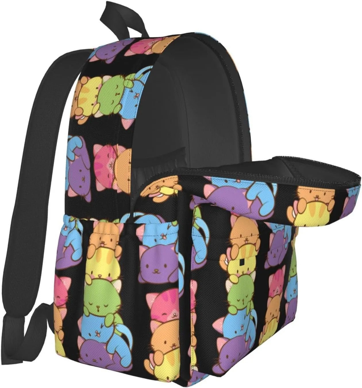 Lgbt Pride Rainbow Gay Cats Laptop Backpack Shoulder Bag Laptop Pack Travel Backpacks Commuter Back Pack Casual Daypack Bags With Side Pockets