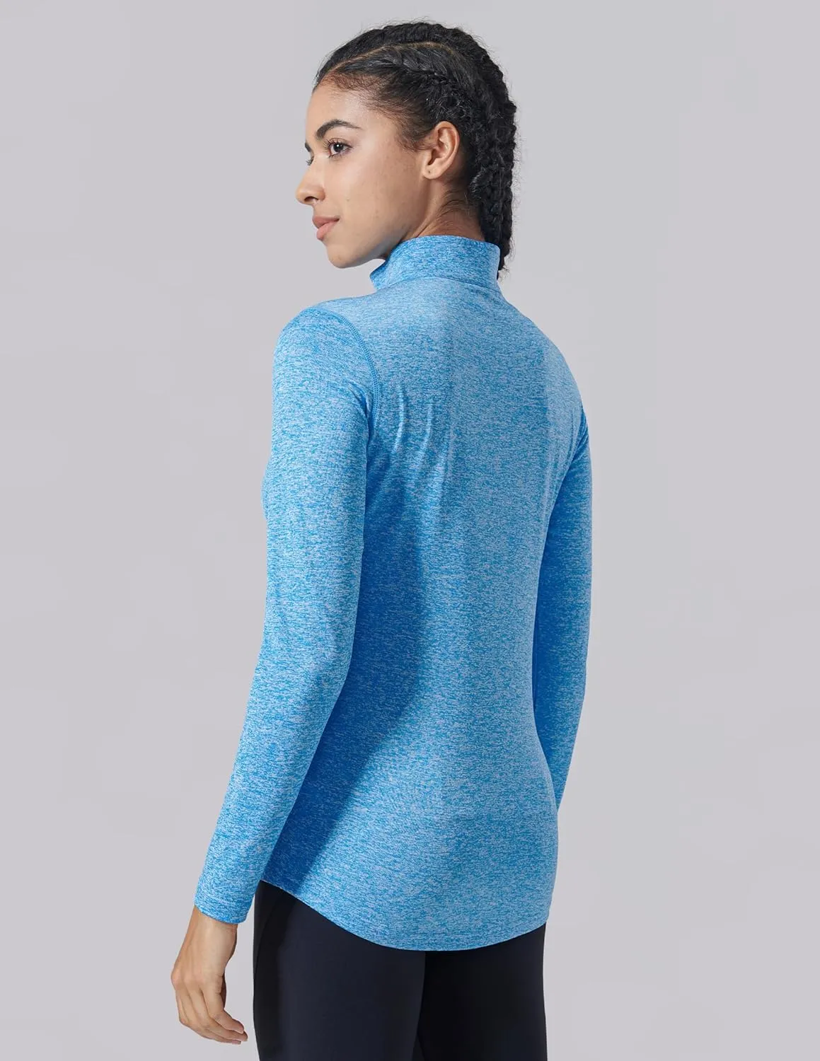 Liberty Imports 3 Pack: Women's Quick Dry Long Sleeve Quarter Zip Pullover Workout Shirts with Thumb Holes and Pocket